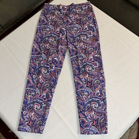 Isaac Mizrahi Vibrant Paisley Pants Size 6 - Picture 1 of 11